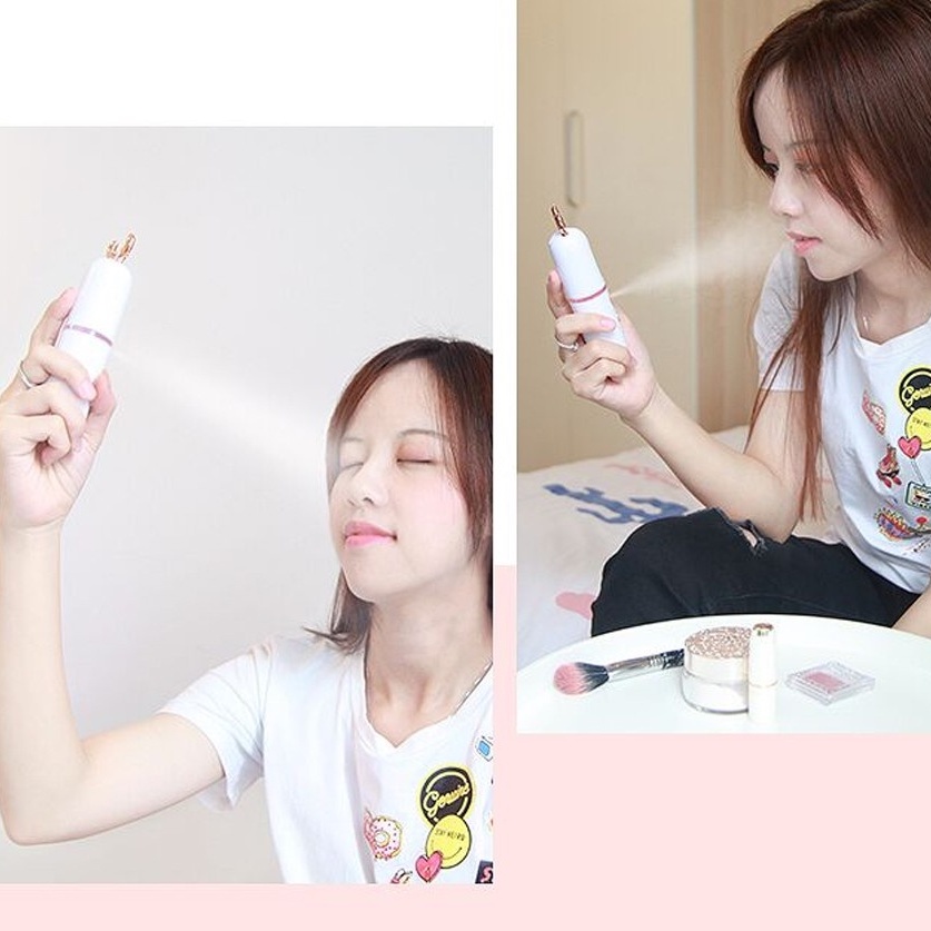 Máy Xịt Khoáng, Phun Sương Cấp Ẩm, Xông Mặt Nano Cầm Tay Mini Cấp Cho Da Tiện Lợi