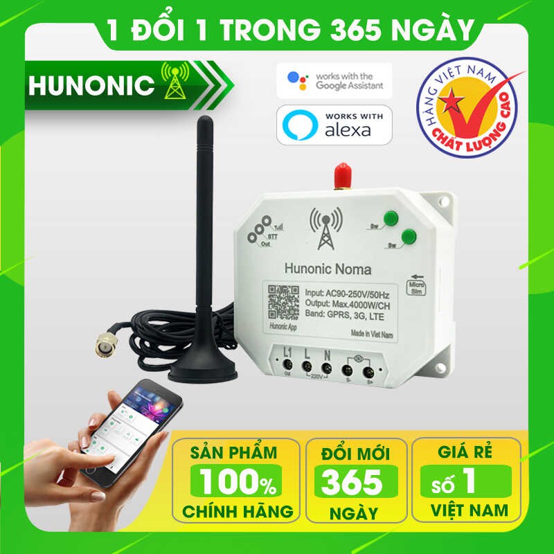 Công Tắc Noma - Điều khiển mọi thiết bị từ xa qua điện thoại dùng Sim│Điều khiển không cần Wifi│ Hàng Việt Nam Giá Tốt.