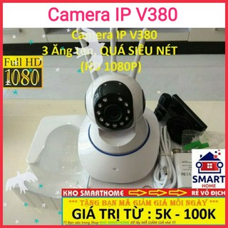 Camera ip v380 3 ăng ten, quá siêu nét