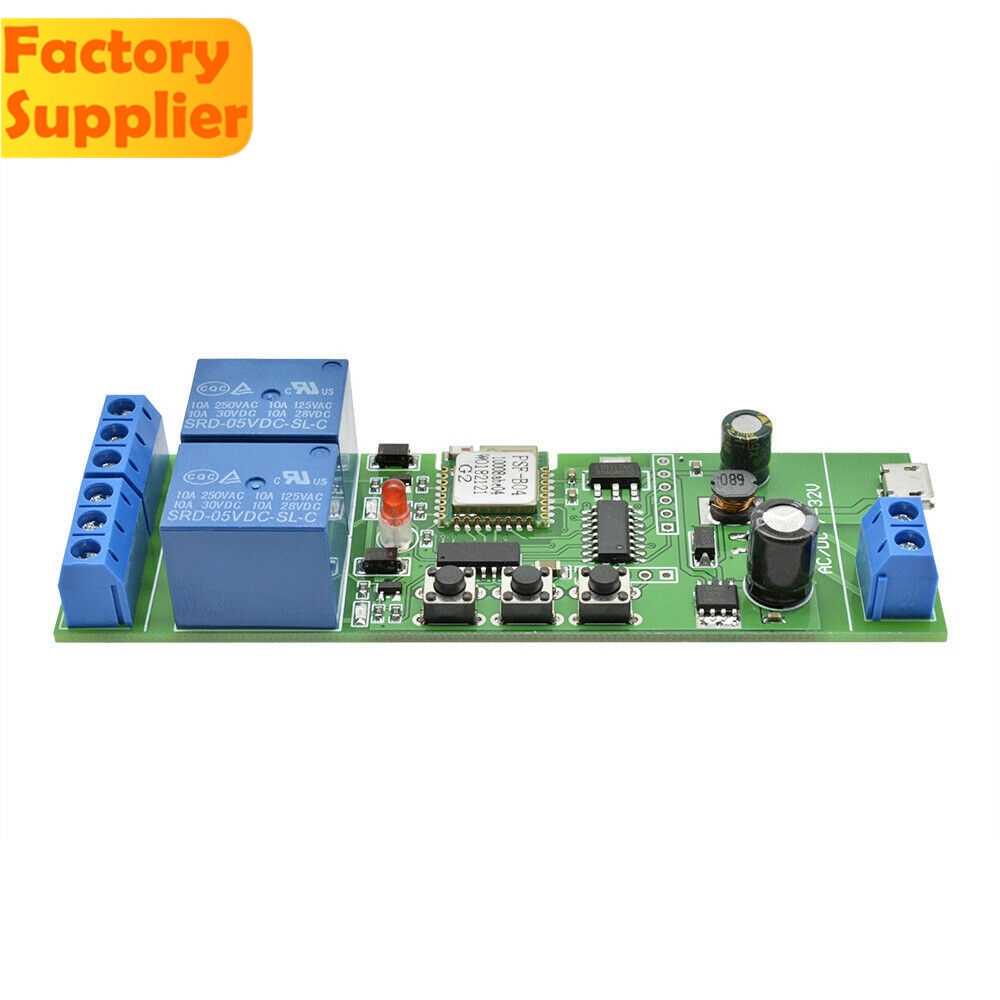 Mô Đun Rơ Le WiFi Không Dây 2 Kênh DC 7-32V Điều Khiển Từ Xa Cho Cửa Nhà Thông Minh