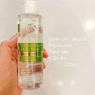 Nước hoa hồng Bielenda xanh lá_Toner Bielenda Super Power Mezo Tonic Skin Clinic Correcting