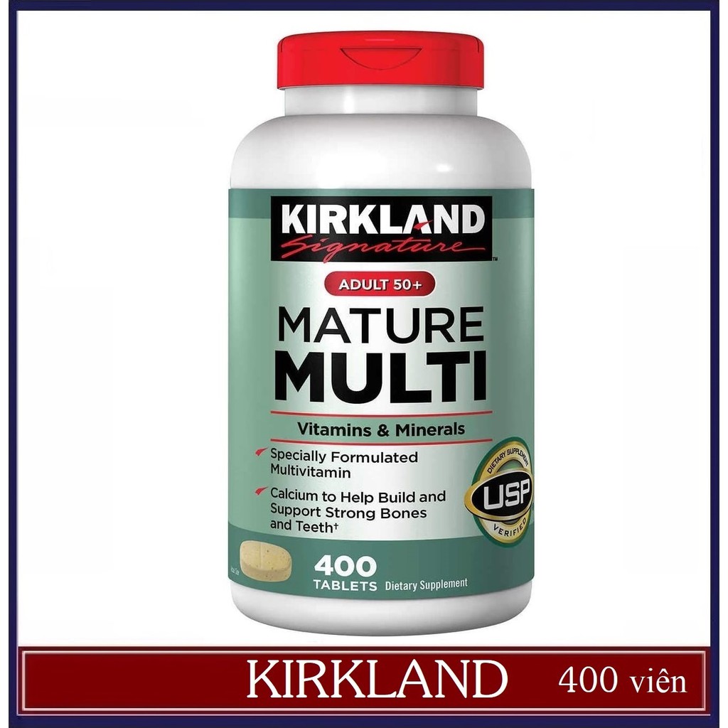 [DATE-04/2022] Kirkland Mature Multi 50+ Mỹ - Bổ sung vitamin cho người trên 50 tuổi [Hộp 400 viên]