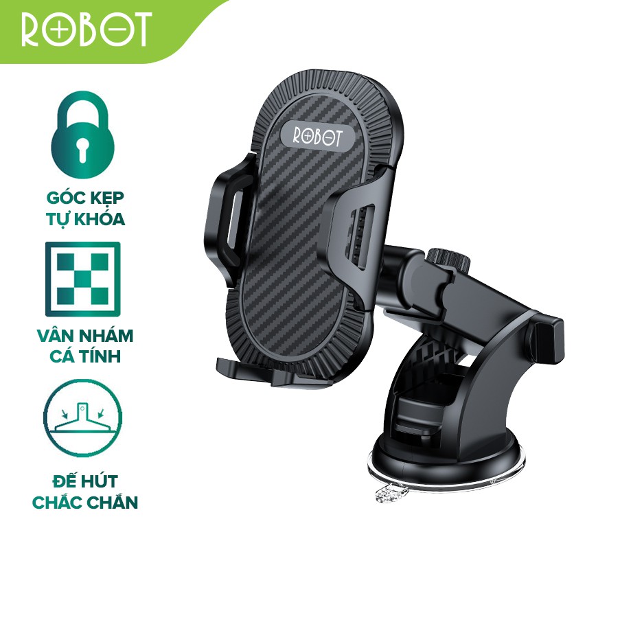 Giá Đỡ Điện Thoại Ô Tô Tự Khóa ROBOT RT-CH12 Tùy Chỉnh Độ Dài - Xoay 360 Độ