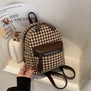 Balo nữ mini vải dạ caro chéo