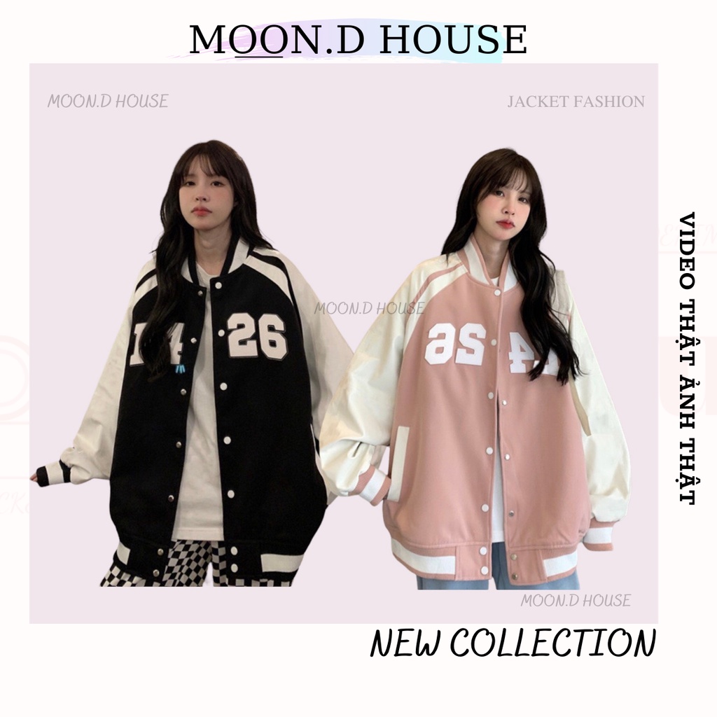 Áo Khoác BOMBER UNISEX F462, Chất Da Lộn Form Rộng Dưới 70kg (MOON.D HOUSE)