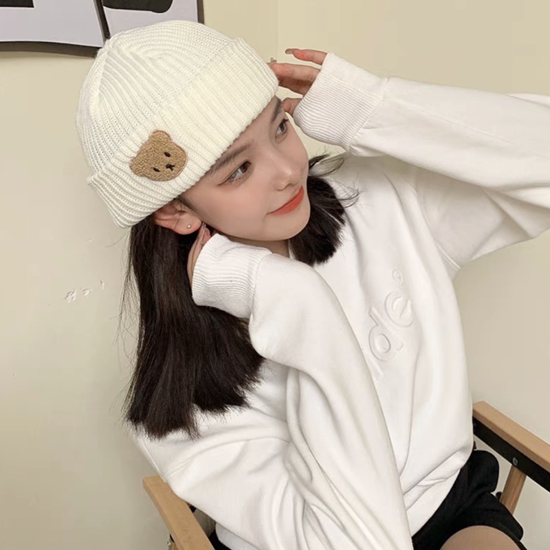 Mũ len nữ Bluehope xinh xắn nhiều màu mũ Beanie hình gấu sắc màu hot mẫu mới thu đông  2022 MGB