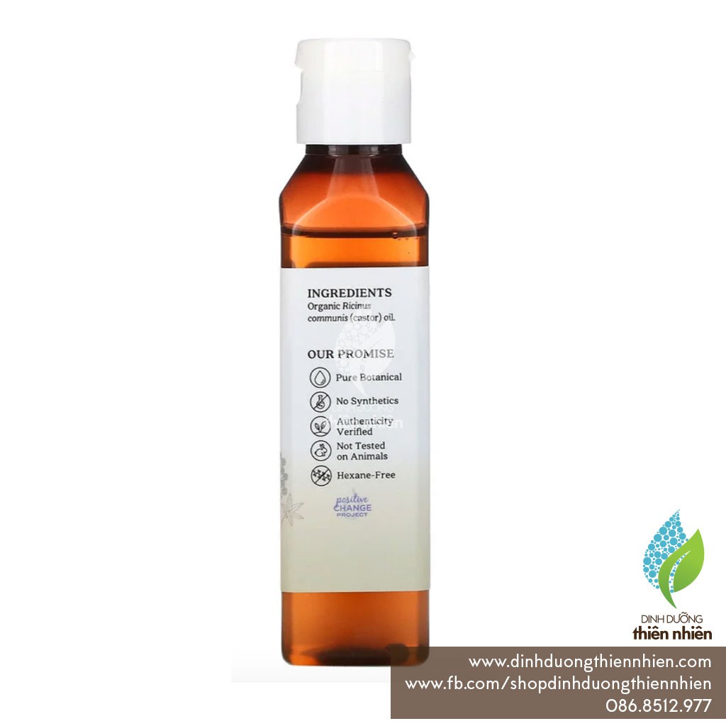 [MẪU MỚI] Dầu Thầu Dầu Hữu Cơ Aura Cacia Organic Skin Care Castor Oil, 118ml