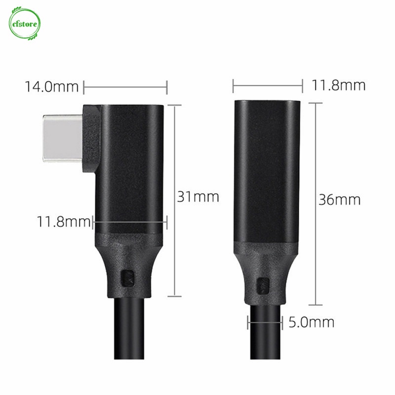 Dây cáp nối dài USB 3.1 Type-C 90 độ CF 100W PD 5A 4K 60Hz 10Gbps USB-C thế hệ 2