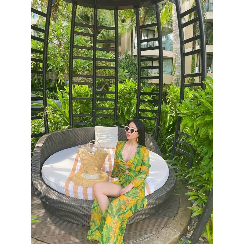 set bikini kèm choàng màu xanh đi biển du lịch siêu rẻ siêu hot trend ,đồ du lịch,áo tắm ,áo tắm đi biển,maxi ,resort | BigBuy360 - bigbuy360.vn