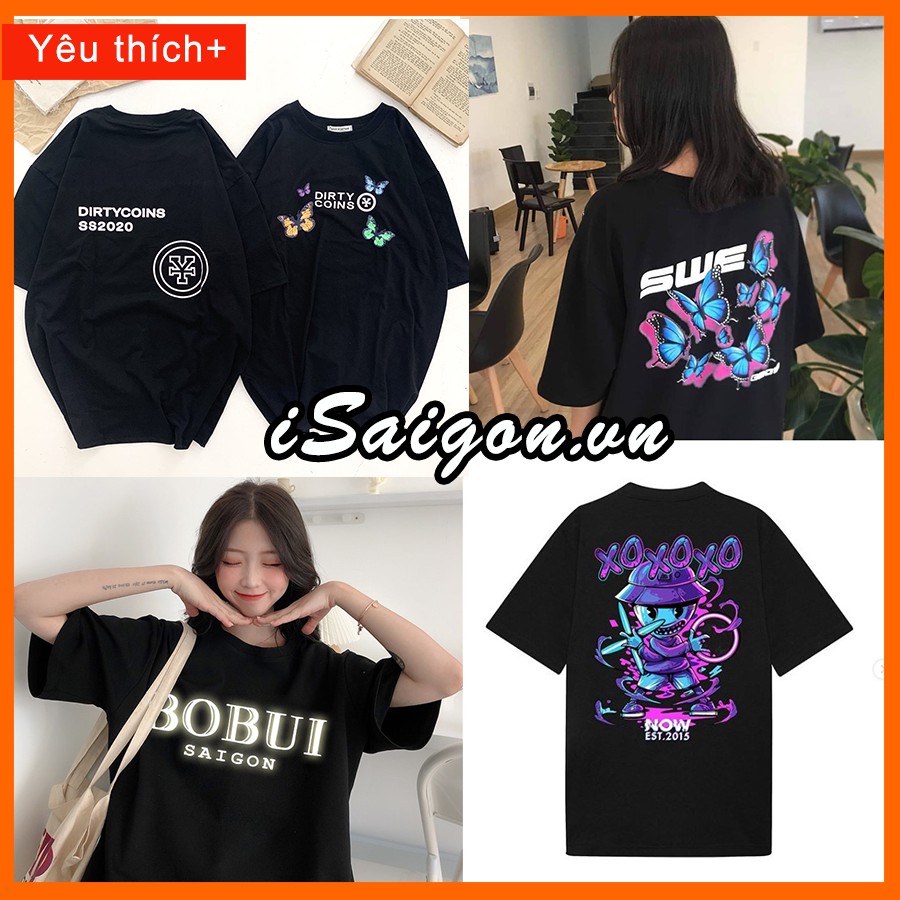 Áo thun tay lỡ 💞𝑭𝒓𝒆𝒆𝒔𝒉𝒊𝒑💖 áo form rộng Unisex big size Dirty Coins, Bobui, Bad rabbit, Missout, 5theway, Swe