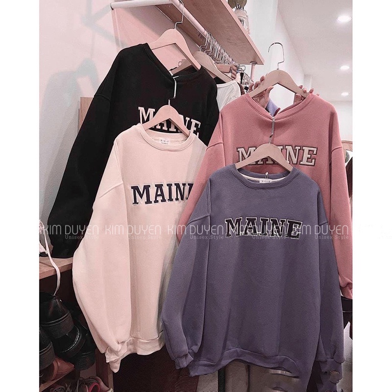 Áo Sweater In Chữ Main Áo Sweater Tay Bồng Chất Nỉ Ngoại Dày Dặn Form Rộng Freesize Unisex Ảnh Thật | BigBuy360 - bigbuy360.vn