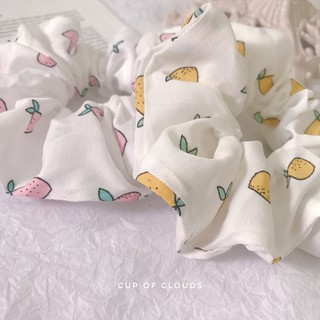 Buộc tóc scrunchies quả chanh