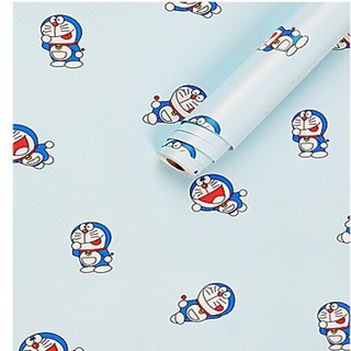 DECAL 1m Giấy dán tường khổ rộng 45cm ( có sẵn keo ) - DOREMON XANH NHỎ ELL078