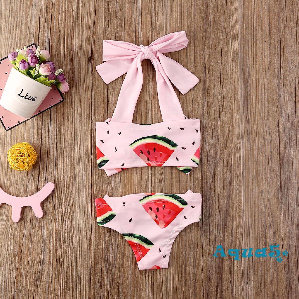 Đồ Bơi Hai Mảnh Họa Tiết Dưa Hấu Dễ Thương Cho Bé Gái