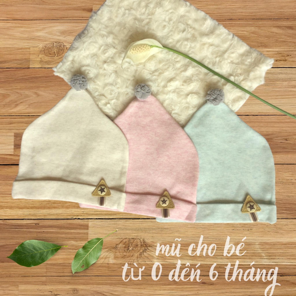 Mũ cho bé sơ sinh, Mũ cotton hình cây thông đáng yêu cho bé.