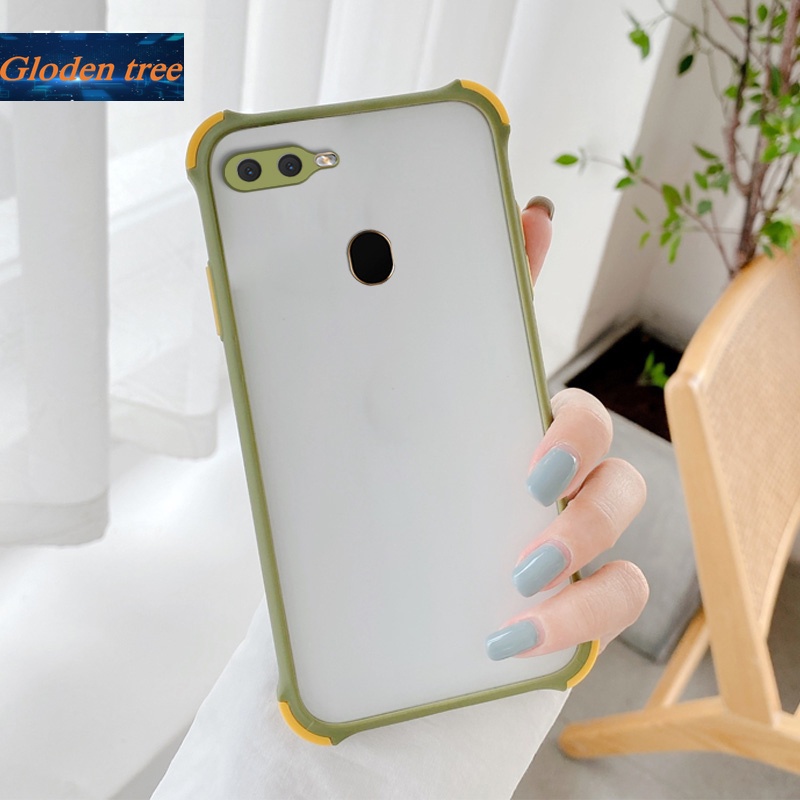 Ốp điện thoại cứng nhám chống sốc 4 góc bảo vệ camera cho Oppo A5S A7 A12 A7X F9 F9 Pro