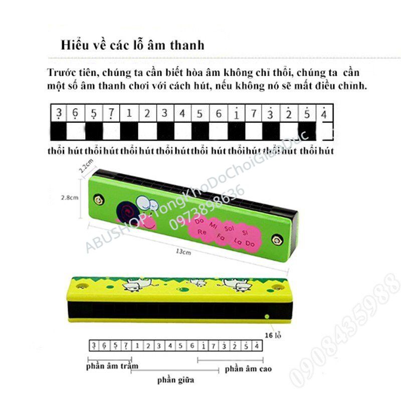 [Mã TOYNOV hoàn 20K xu đơn 50K] Đồ Chơi Âm Nhạc ❤️ Kèn Harmonica Gỗ 32 lỗ Kích Thích Âm Nhạc Và Tâm Hồn Cho Bé