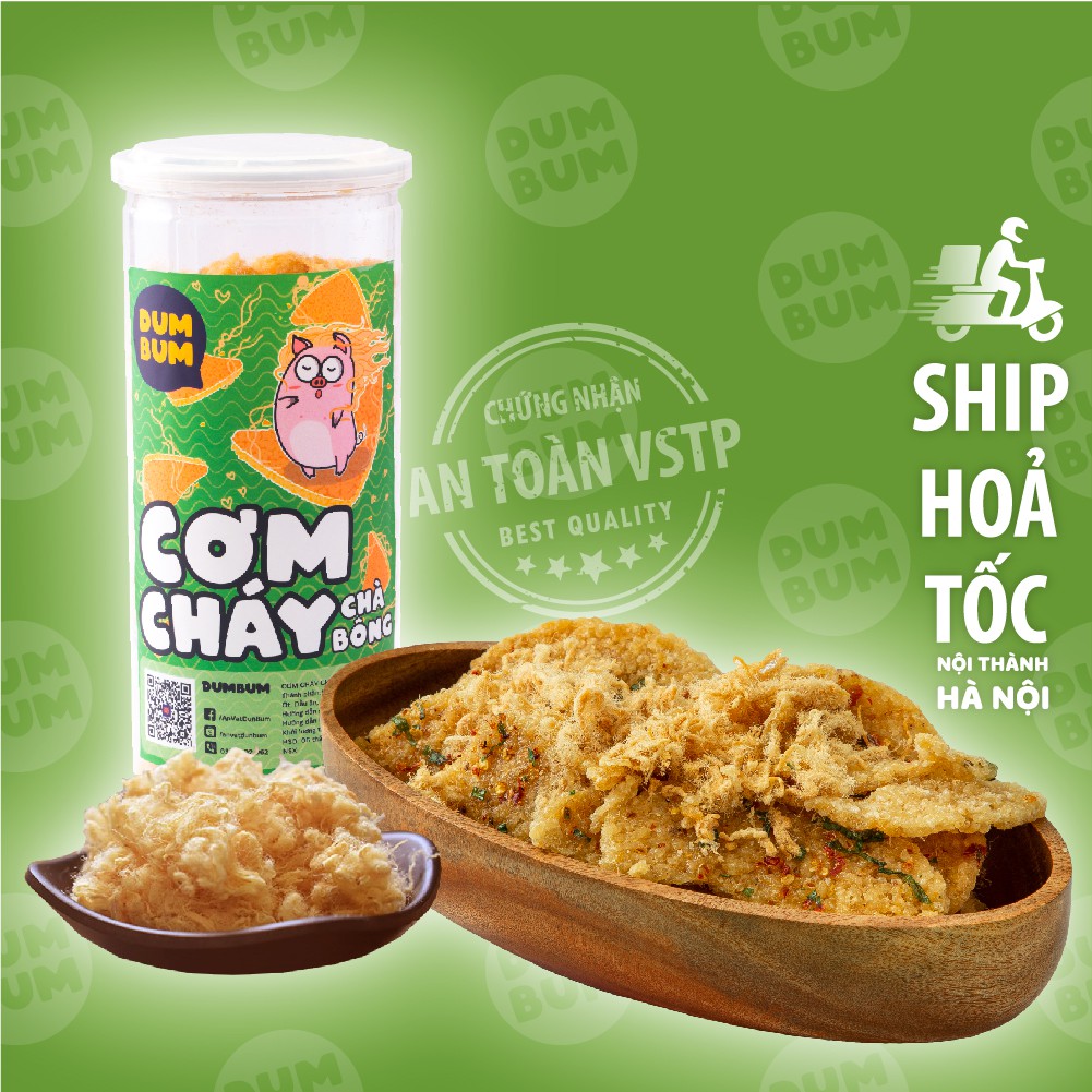 Cơm cháy chà bông 300g DumBum, đồ ăn vặt Hà Nội