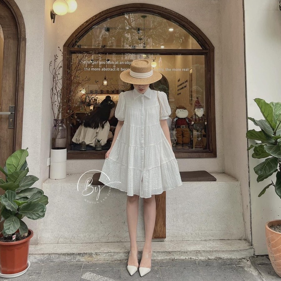 Đầm midi nữ, đầm xòe nữ đẹp, phong cách thời trang, trẻ trung, hàng chuẩn đẹp bán shop, phom dưới 54kg | BigBuy360 - bigbuy360.vn