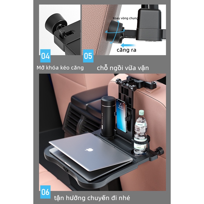Ô tô Bàn ăn Ô tô Bàn gấp Ô tô Ghế sau Có thể gập lại Bàn máy tính xoay 360 ° Bàn gấp Bàn ăn Ô tô Khung Bàn gấp Bàn Ô tô Ghế sau Khay đựng đồ uống Giá để đồ tự động