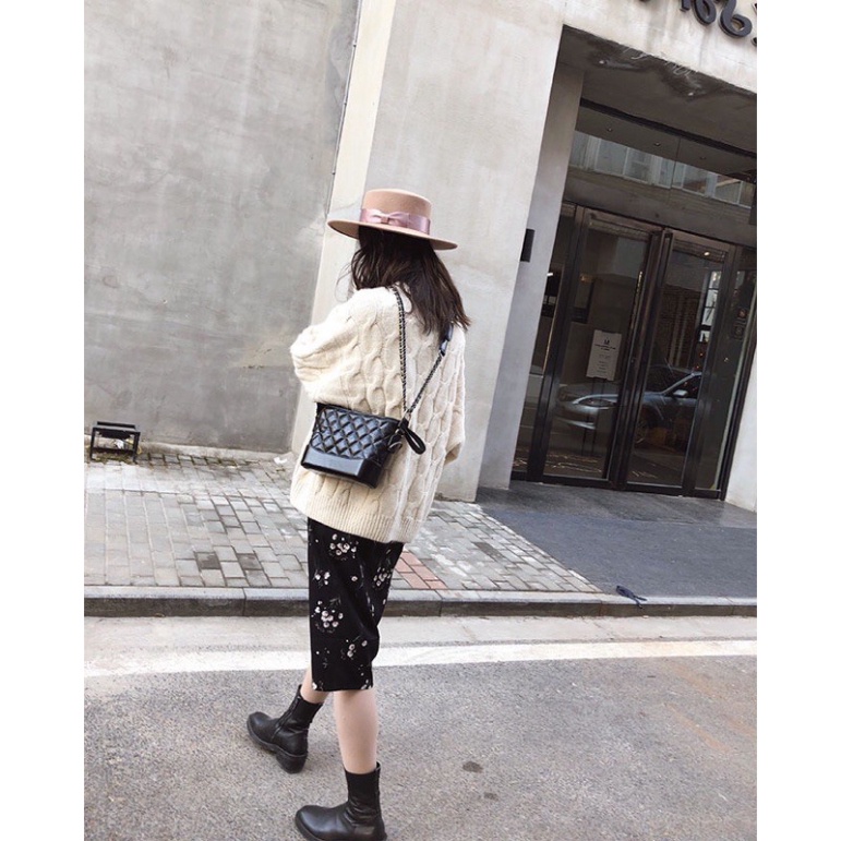 Túi xách hobo ngọc chinh vân ô trám đeo kẹp nách cực sang chảnh vigol.vn helobaby