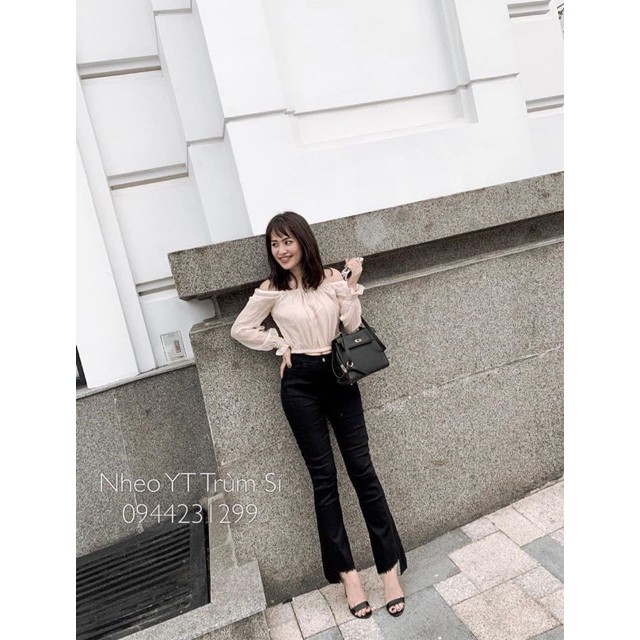 [Mã FADIRECT20 giảm 20K đơn 150K] Quần loe gấu lệch siêu co dãn hàng Quảng Châu | BigBuy360 - bigbuy360.vn