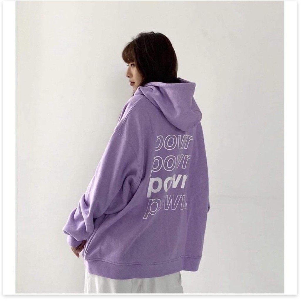 Áo khoác nữ form rộng, áo hoodie nữ form rộng có dây kéo Powr