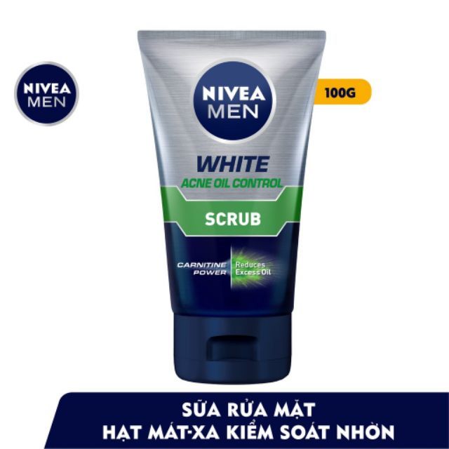 Sữa rửa mặt Nivea men 100g | 50g Deep | Extra White | Anti-acne | Oil Control Bùn khoáng Kiểm soát nhờn & Ngăn ngừa mụn