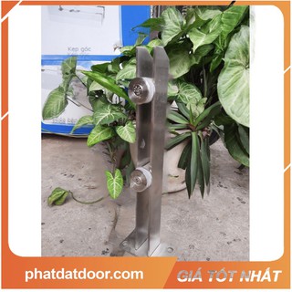 (Xả Kho)-Chân Trụ Kép 4 Ly INOX 304 Chân Lửng Cầu Thang Lan Can