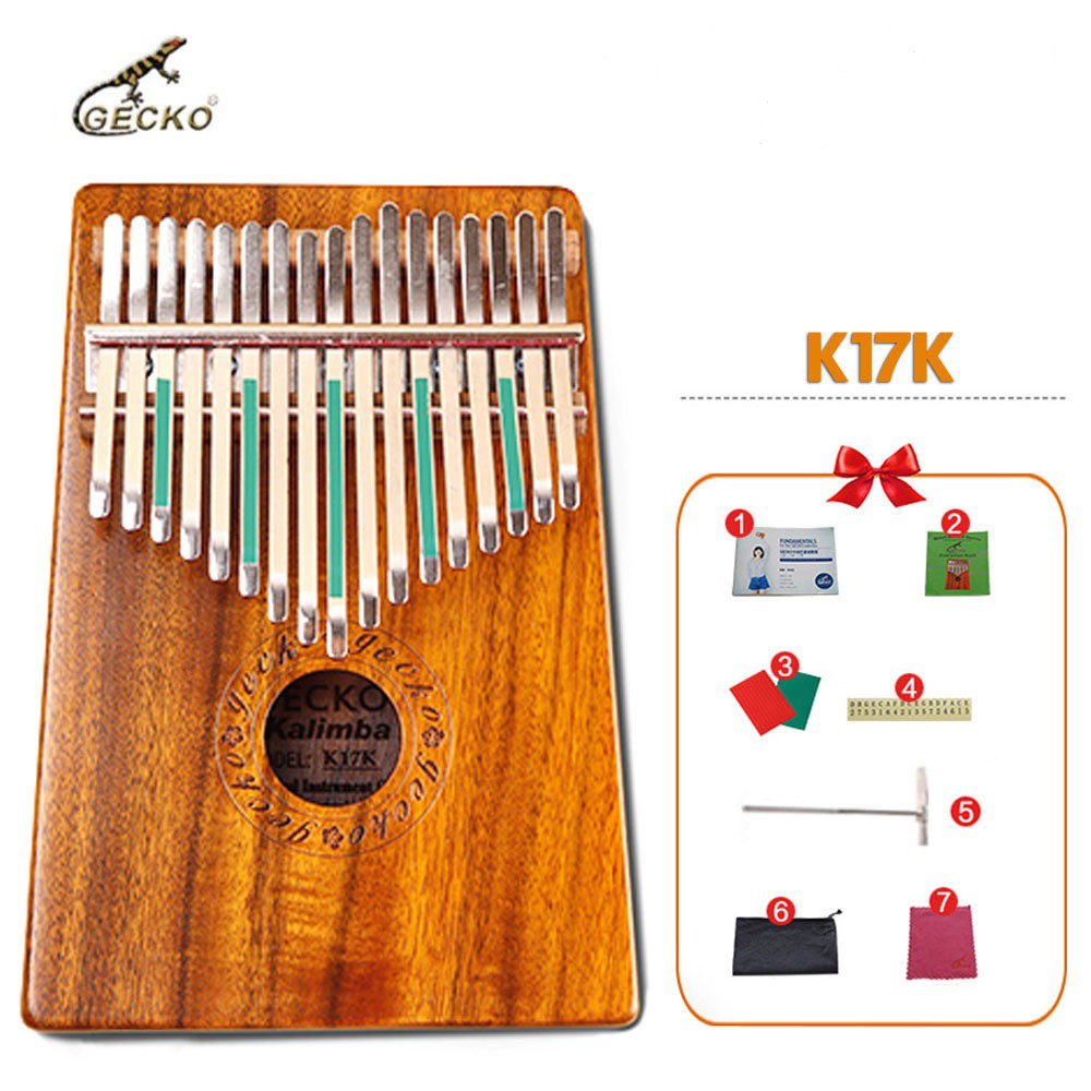 Đàn Kalimba Gecko 17 Phím K17K (Gỗ Koa - Mbira Thumb Finger Piano 17 Keys)