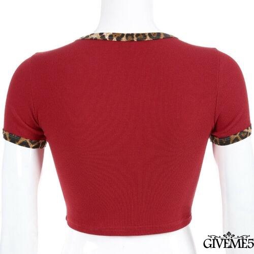 [Mã FAMAYWA giảm 10K đơn 50K] Áo thun tay ngắn cổ tròn họa tiết da báo gợi cảm cho nữ | BigBuy360 - bigbuy360.vn