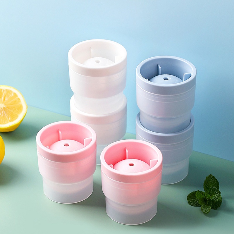 Khuôn Làm Nước Đá Hình Tròn Cỡ Lớn 6CM Có Thể Xếp Chồng Nhanh Tiện Dụng Cho Mùa Hè