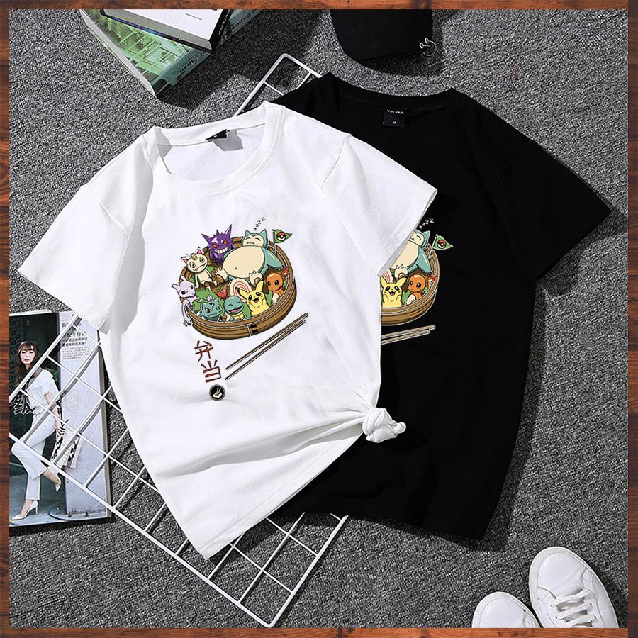 Áo thun unisex form rộng tay lỡ lẩu hoạt hình dễ thương vải dày mịn 20NU1174