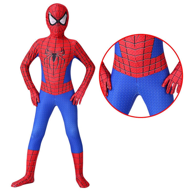 SUGE Người nhện Cosplay Trang Phục Trẻ Em Cậu Bé Siêu Anh Hùng Phù Hợp Với Trẻ Em Bodysuit Trẻ Em Halloween Trang Phục Jumpsuit