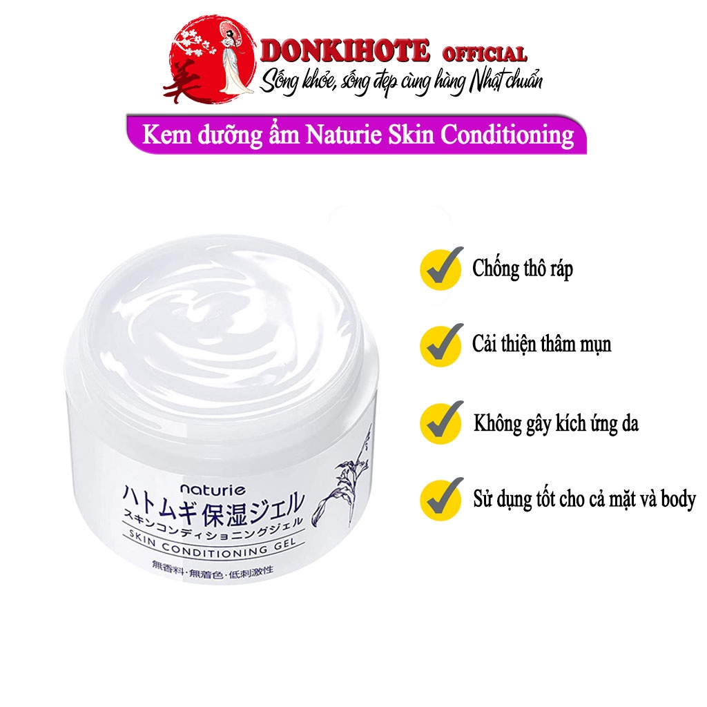 Kem dưỡng ẩm cho da dầu,kem dưỡng ẩm trắng da Naturie Skin Conditioning Nhật Bản 180 gr