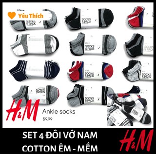 Set 4 đôi Tất vớ nam nữ H&M vnxk châu âu