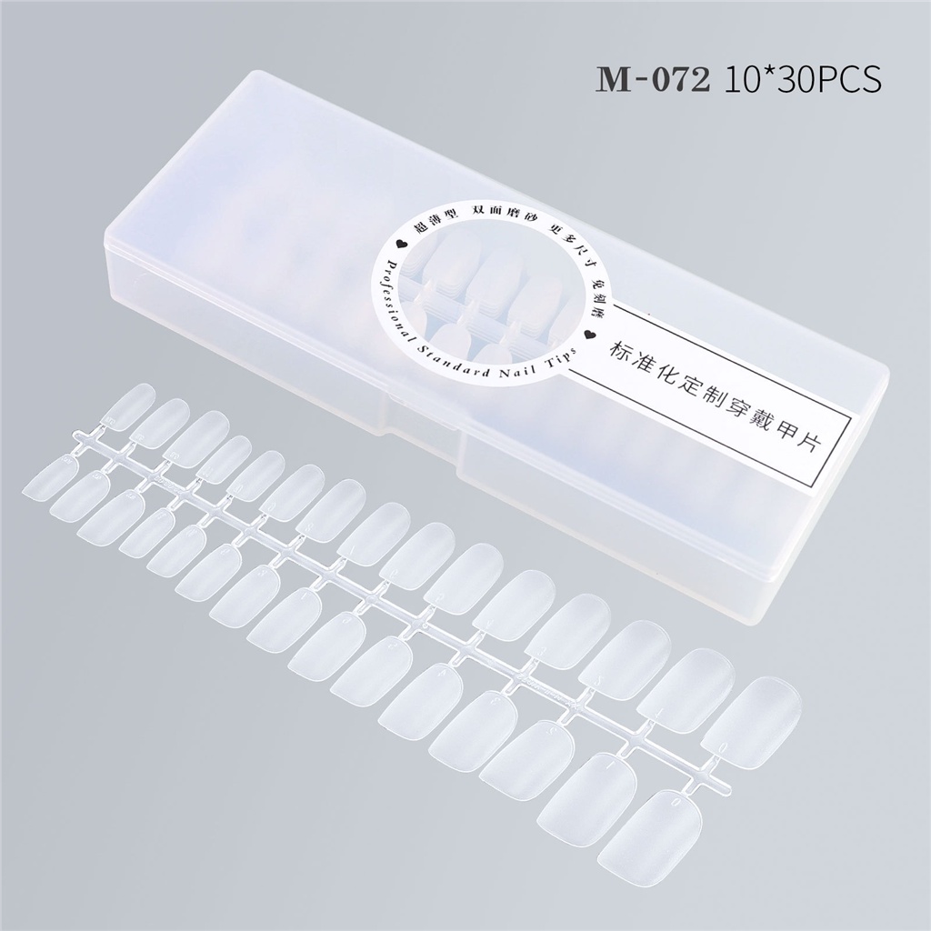 Hộp 300 Móng Tay Giả Ngắn Đục Siêu Mỏng Không Vón Cục Không Để Lại Dấu Vết