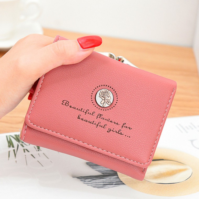 NEW -2021 Ví nữ đựng tiền gập 3 nhỏ gọn xinh xắn - V4 -XINH