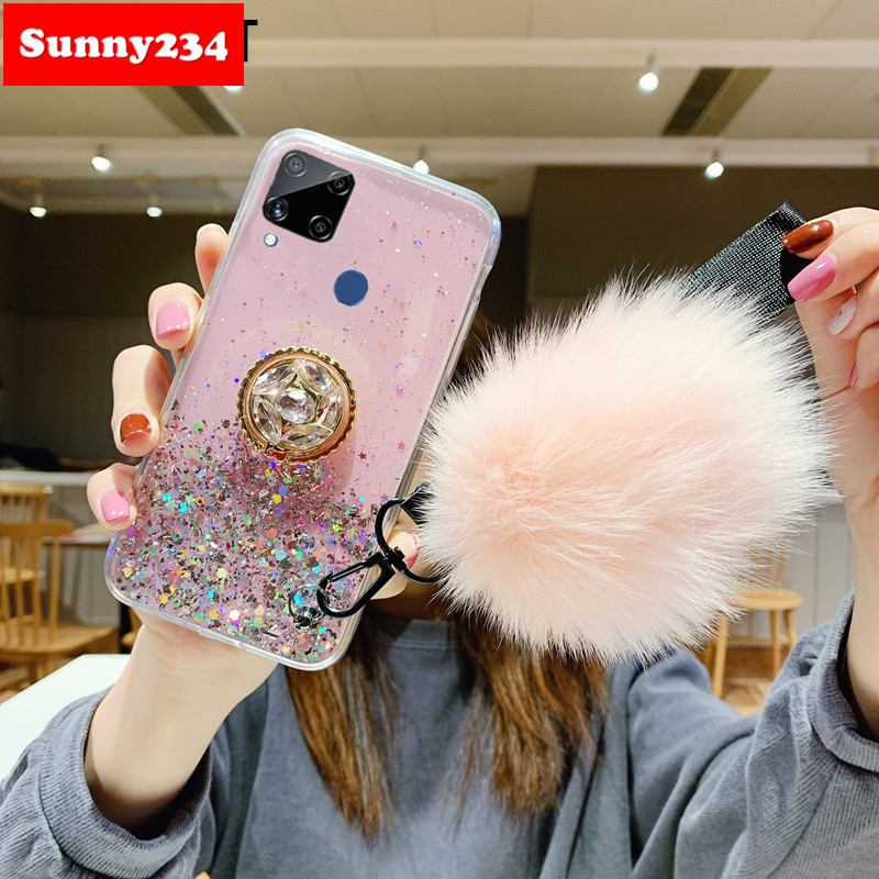 REALME OPPO Ốp Điện Thoại Lấp Lánh Cho Realme C15 C11 Oppo A52 A92 A31 A5 A9 2020 A5S A7 A12 A3S Realme C3 5i 5s 5 Pro C1 Reno 4 3 2f 2z
