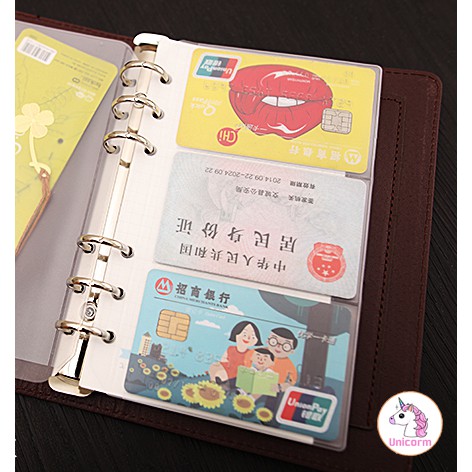 (A5 )Túi zip đựng sticker và túi đựng thẻ cho sổ còng planner A5