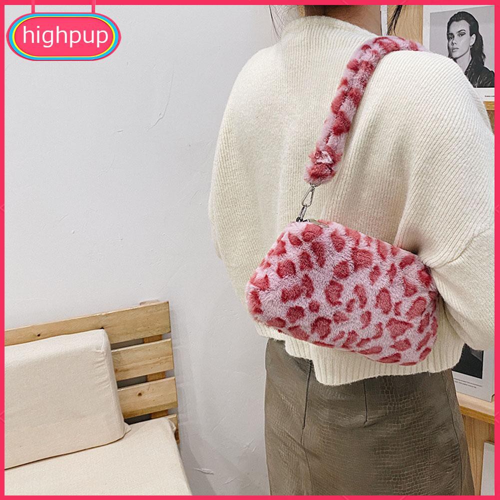 Túi đeo vai nhung lông họa tiết da động vật phong cách Retro | BigBuy360 - bigbuy360.vn