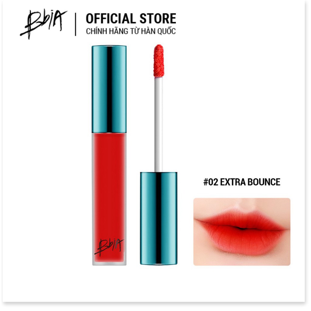 [Mã giảm giá] Son kem lì Bbia Last Velvet Lip Tint - 02 Extra Bounce 5g (Màu đỏ cam)