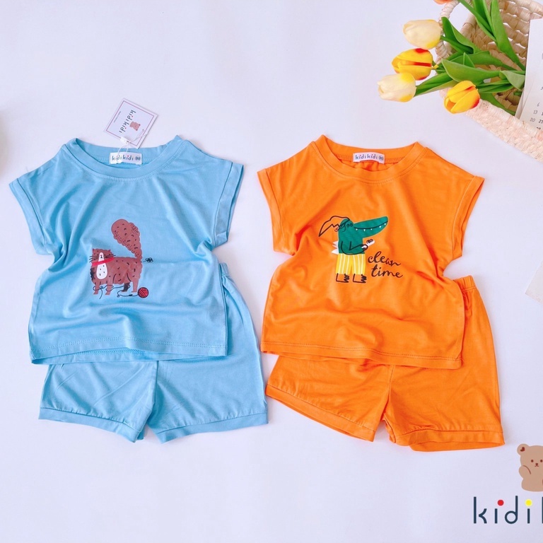 Đồ Bộ Bé Trai Thun Lạnh KidiKidi Sát Nách Quần Đùi Cho Bé