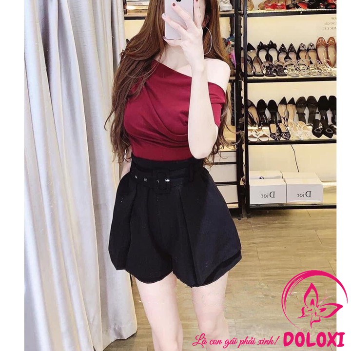Quần short nữ cạp cao kèm đai ba lỗ siêu sang cao cấp