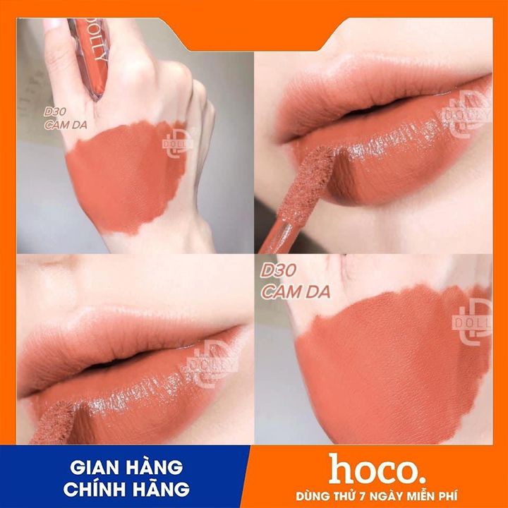 SON DOOLY chính hãng  MÀU DA CAM(mua 3 son tặng hủ dưỡng môi Collagen thảo mộc(