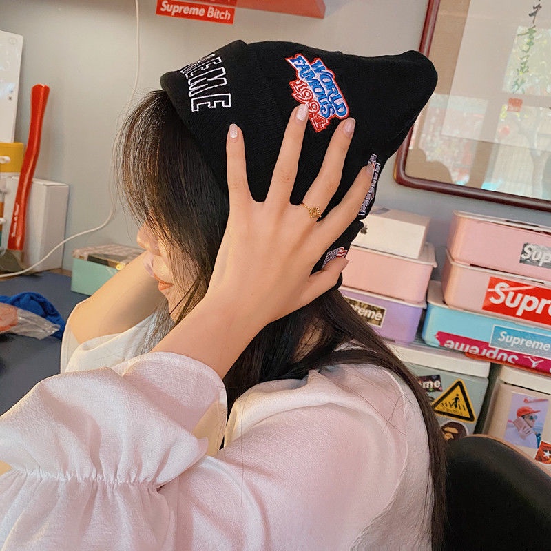 Mũ Len Beanie Thêu Chữ Supreme 19FW Mới