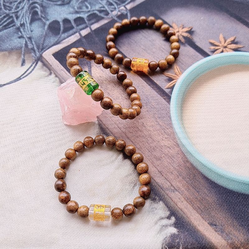 Vòng Tay Trầm Tốc 8ly Mix Chamr Lu Thống - N114