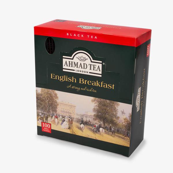 Trà đen Buổi sáng Anh Quốc Ahmad 200g - Ahmad English Breakfast Tea 200g/100bags (túi lọc có bao thiếc - 100 túi/hộp)