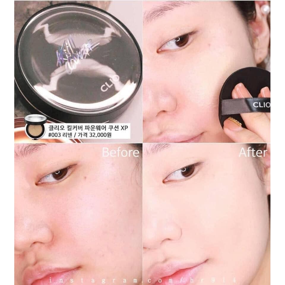 Phấn nước CLIO Kill Cover Founwear Xp Cushion + Kèm lõi - Kiềm dầu Lâu trôi Che Khuyết Điểm | BigBuy360 - bigbuy360.vn