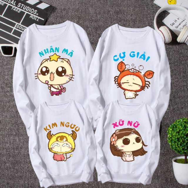 [sĩ] Áo Sweater nam-nữ THEO 12 CUNG HOÀNG ĐẠO chất loại 1